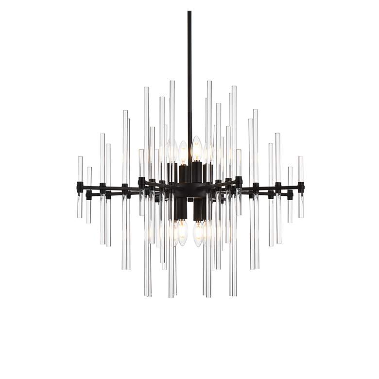 Image 4 Sienna 27" Wide Black and Clear Glass 8-Light Pendant more views