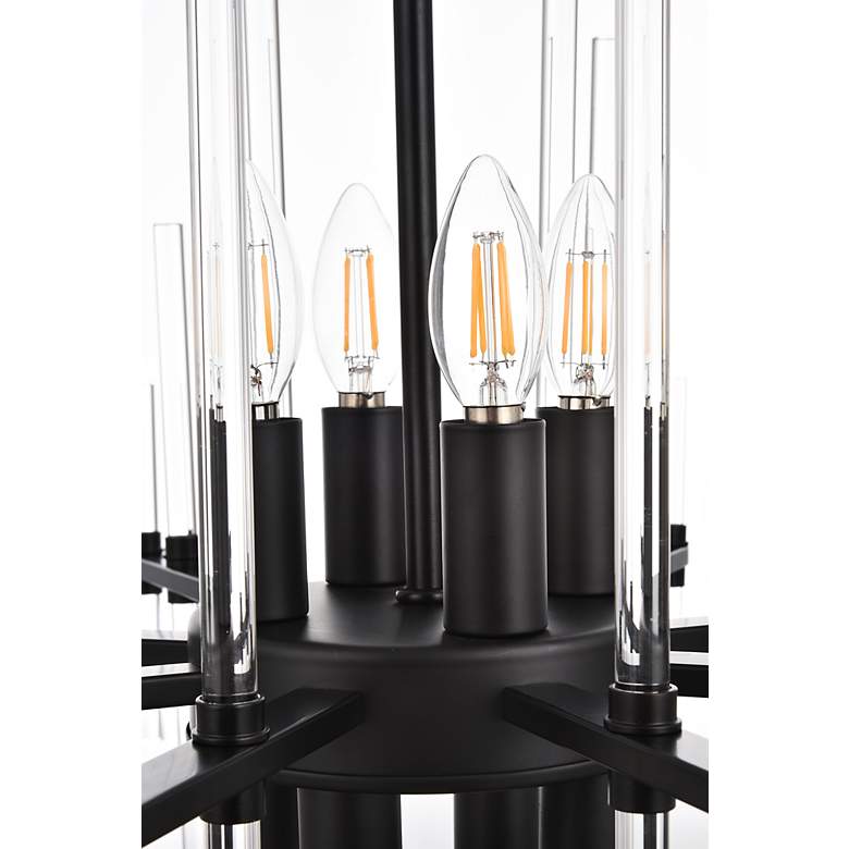 Image 6 Sienna 27" Wide Black and Clear Glass 8-Light Pendant more views