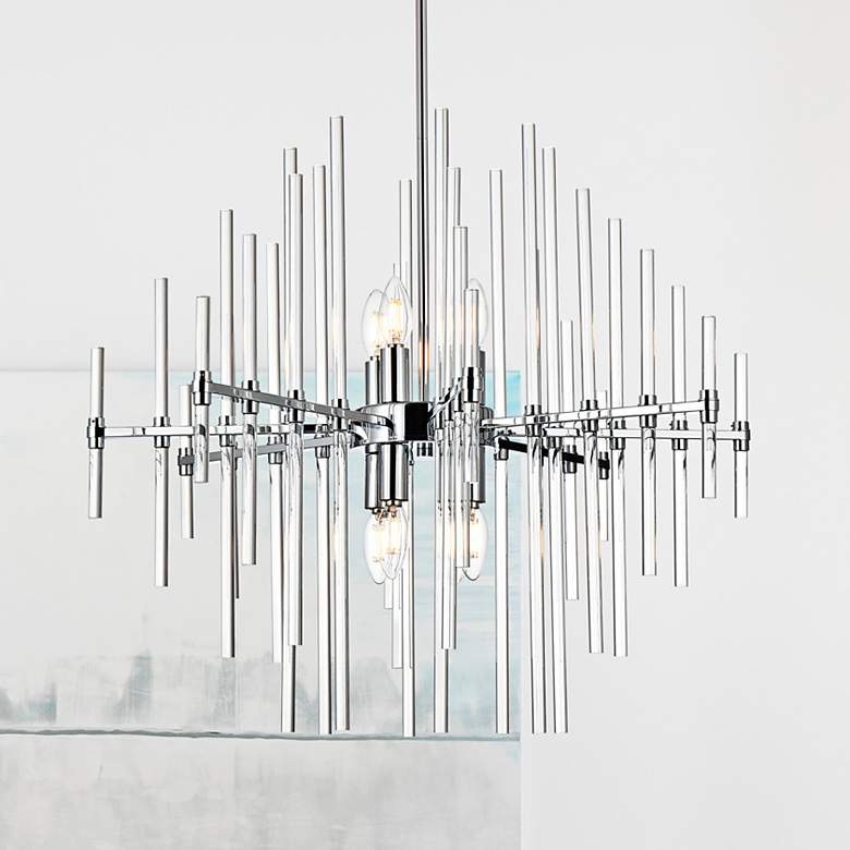 Image 1 Sienna 27" Wide Chrome 8-Light Chandelier