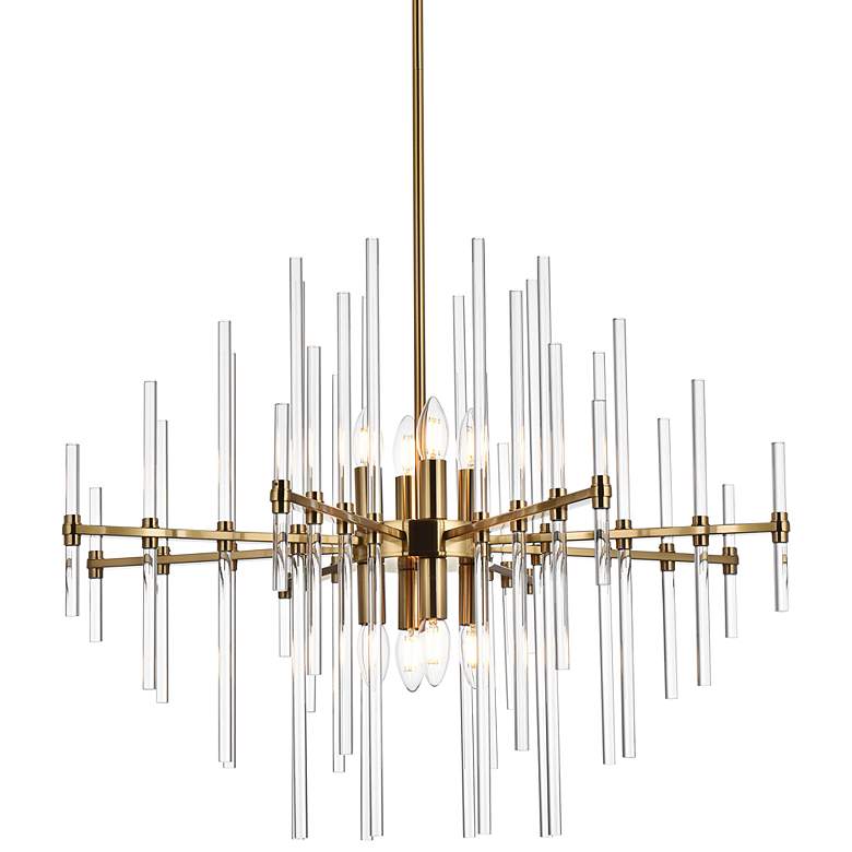 Image 3 Sienna 27" Wide Gold and Clear Glass 8-Light Pendant
