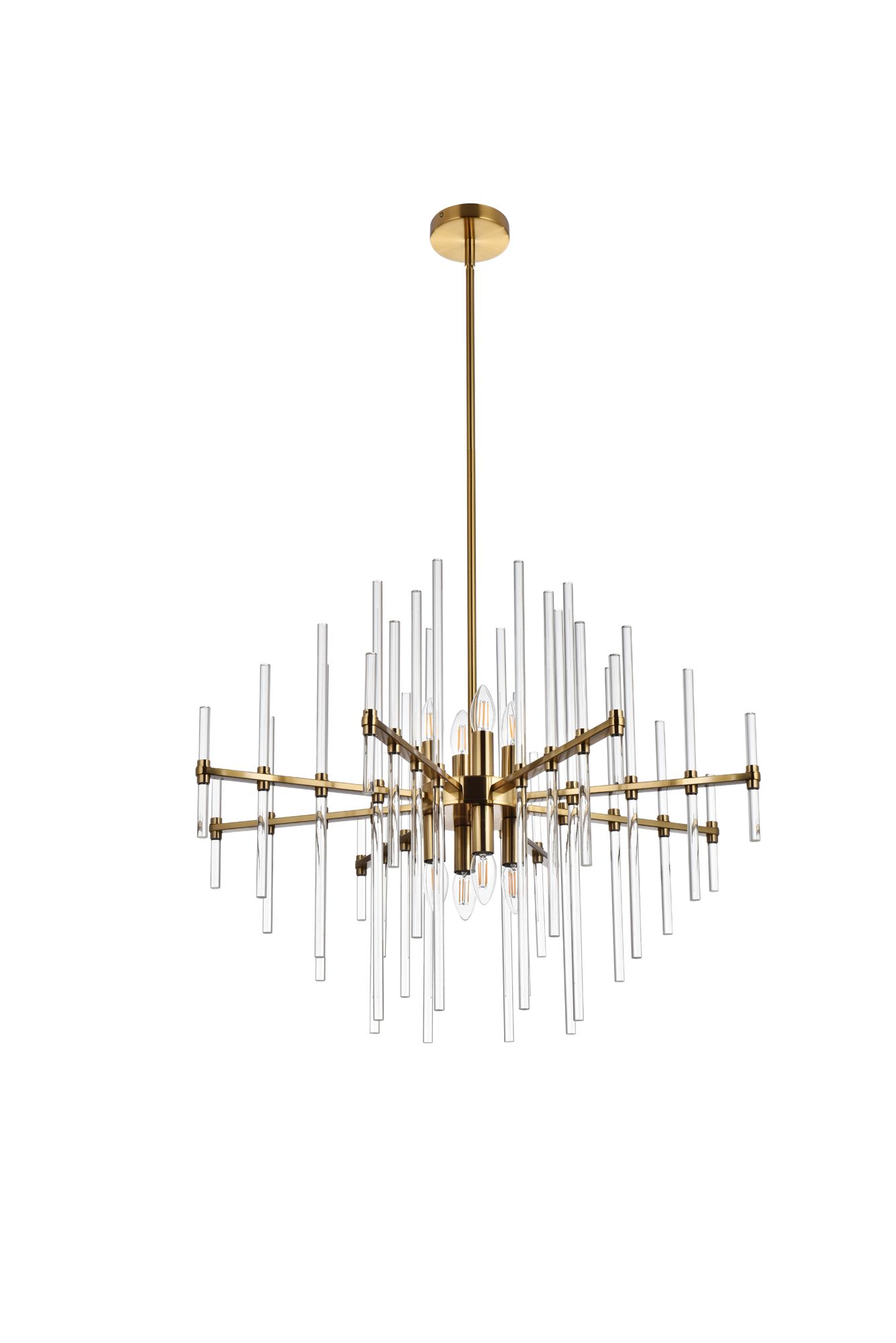 Sienna 27" Wide Gold and Clear Glass 8-Light Pendant in scene