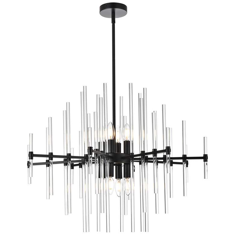 Image 1 Sienna 31" Crystal Rod Pendant In Black
