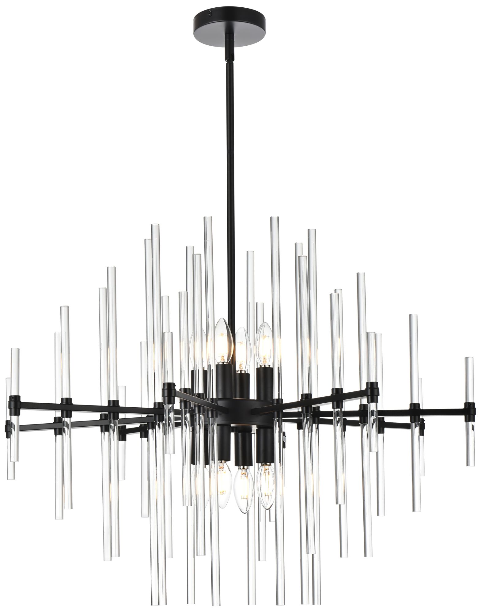 Image 2 Sienna 31" Wide Black and Clear Crystal 8-Light Chandelier