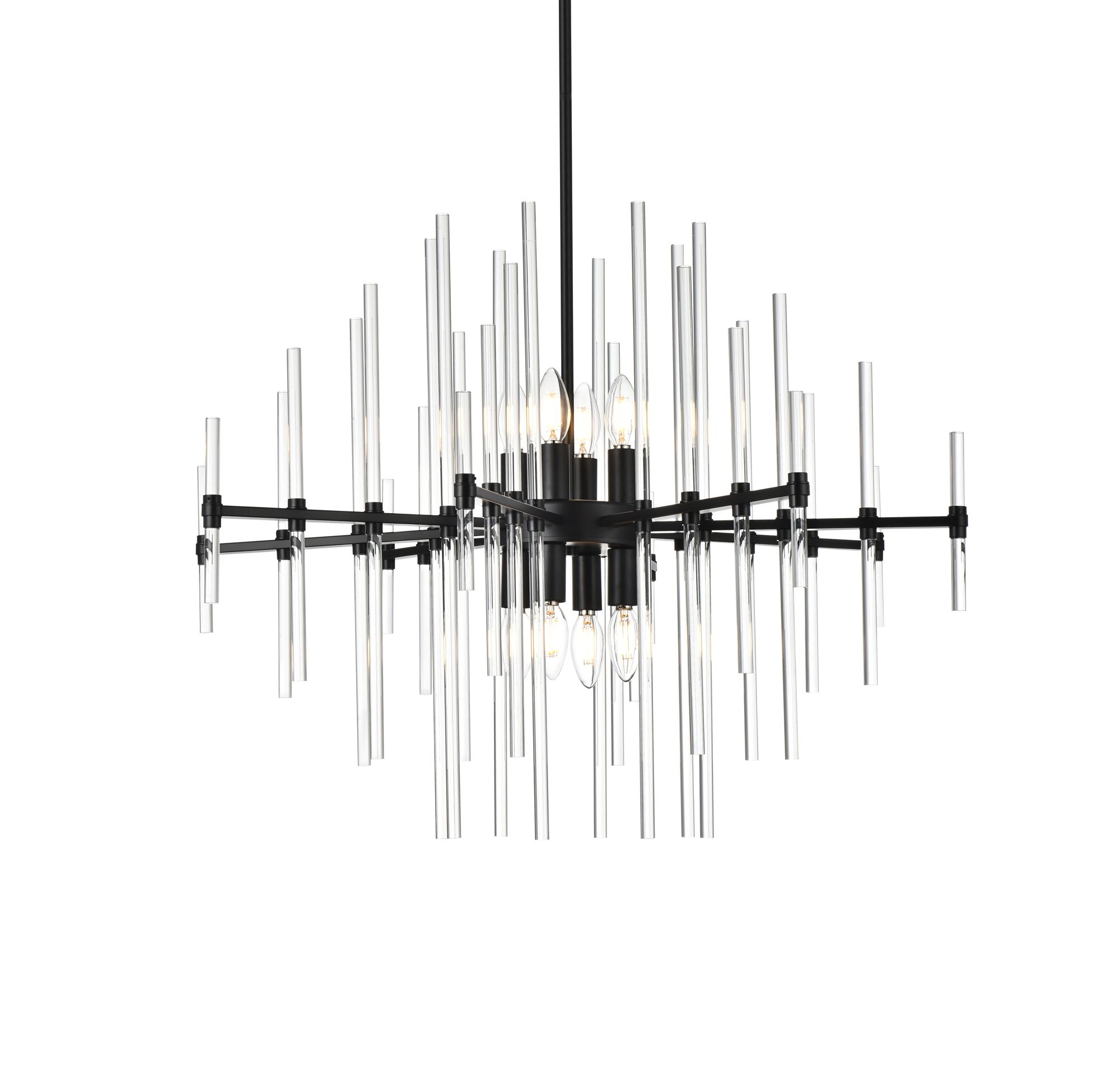 Image 4 Sienna 31" Wide Black and Clear Crystal 8-Light Chandelier more views