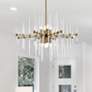 Thumbnail2 of Sienna 31" Wide Gold Metal Clear Glass 8-Light Pendant