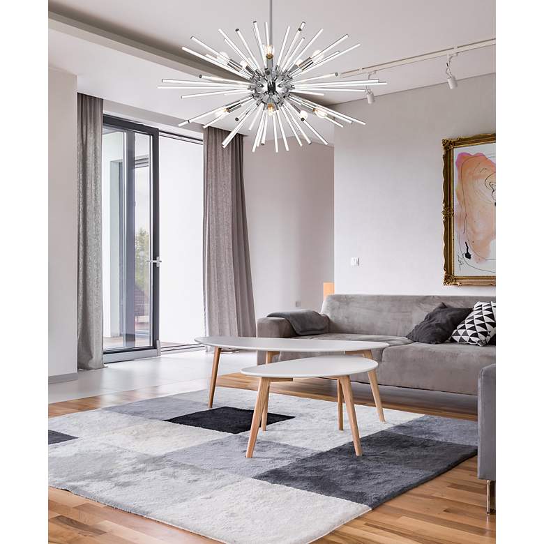 Image 3 Sienna 32" Wide Chrome 10-Light Sputnik Pendant more views