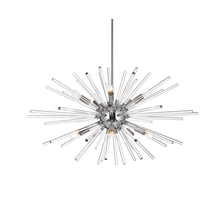 Image 4 Sienna 32" Wide Chrome 10-Light Sputnik Pendant more views