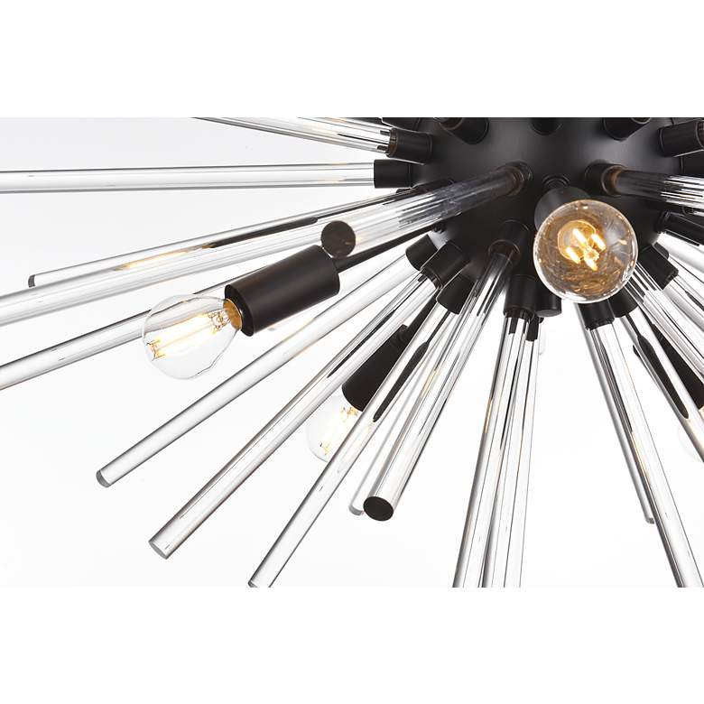 Image 6 Sienna 32"W Black and Clear Glass Sputnik 10-Light Pendant more views