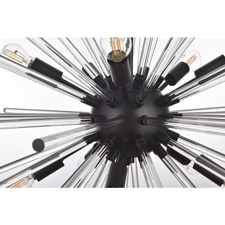 Image 7 Sienna 32"W Black and Clear Glass Sputnik 10-Light Pendant more views