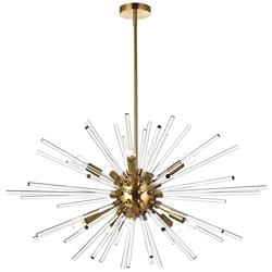 Sienna 36" Crystal Rod Pendant In Gold
