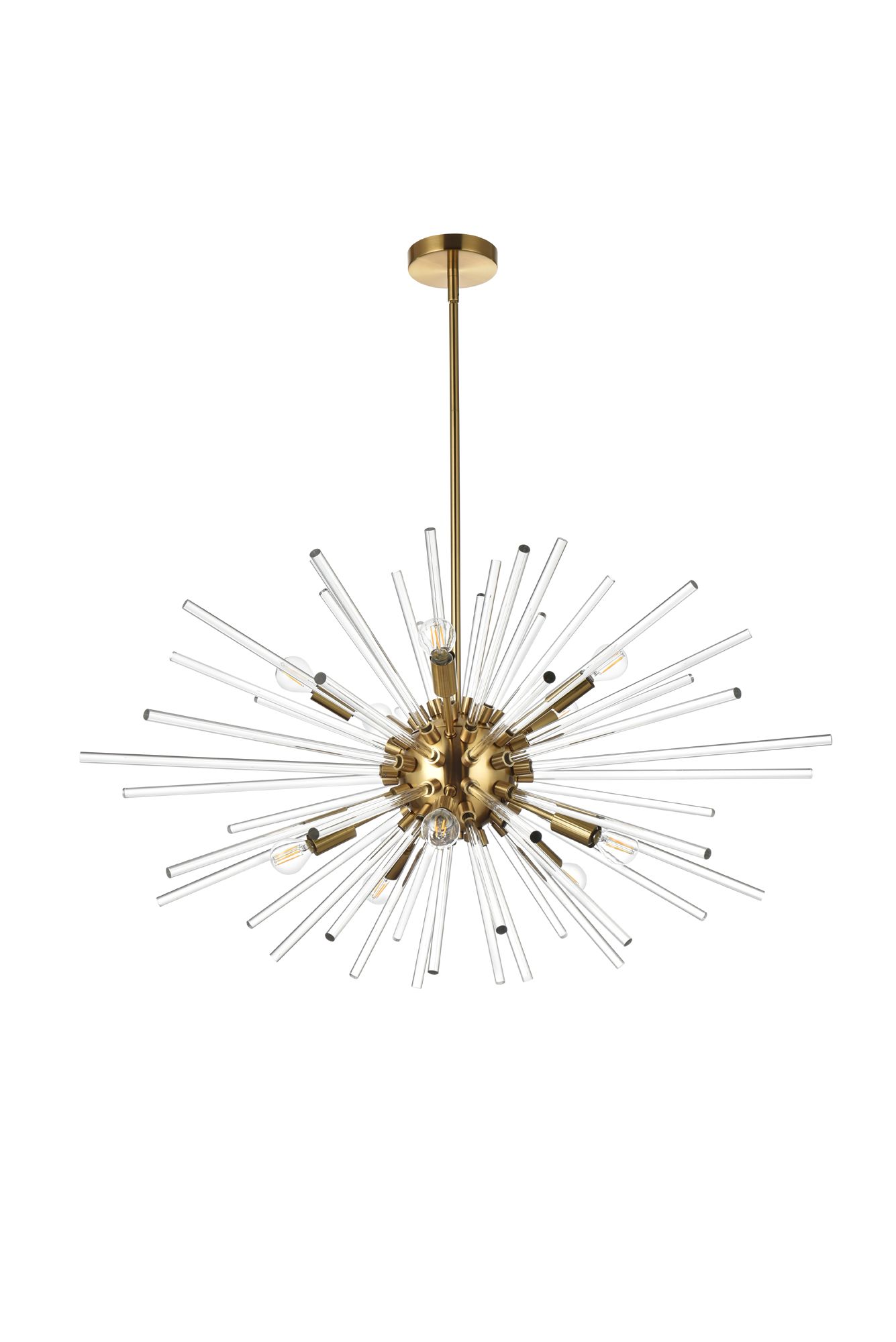 Sienna 36" Crystal Rod Pendant In Gold