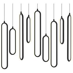 Sienna 4.75" Wide Black LED Linear Pendant