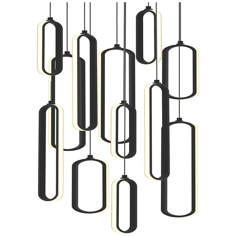 Image 1 Sienna 4.75" Wide Black LED Round Pendant