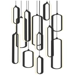 Sienna 4.75" Wide Black LED Round Pendant
