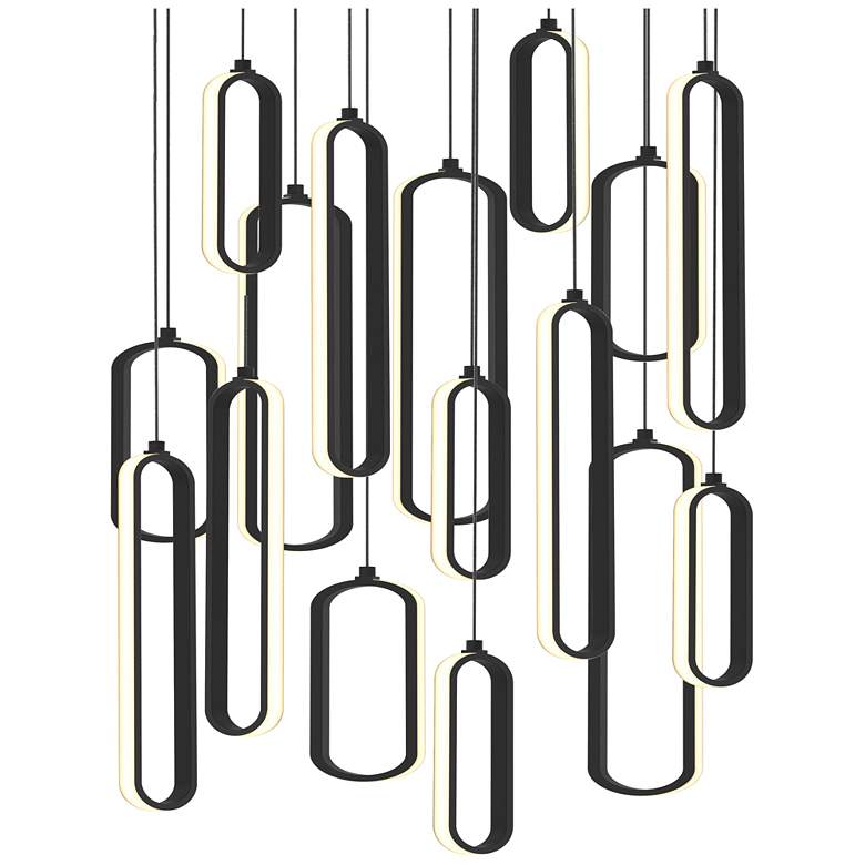 Image 1 Sienna 4.75" Wide Black LED Round Pendant