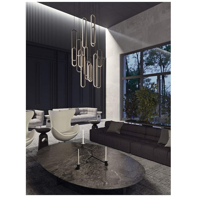 Image 2 Sienna 4.75" Wide Painted Nickel LED Linear Pendant more views