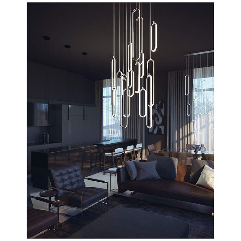 Image 2 Sienna 4.75" Wide Painted Nickel LED Round Pendant more views
