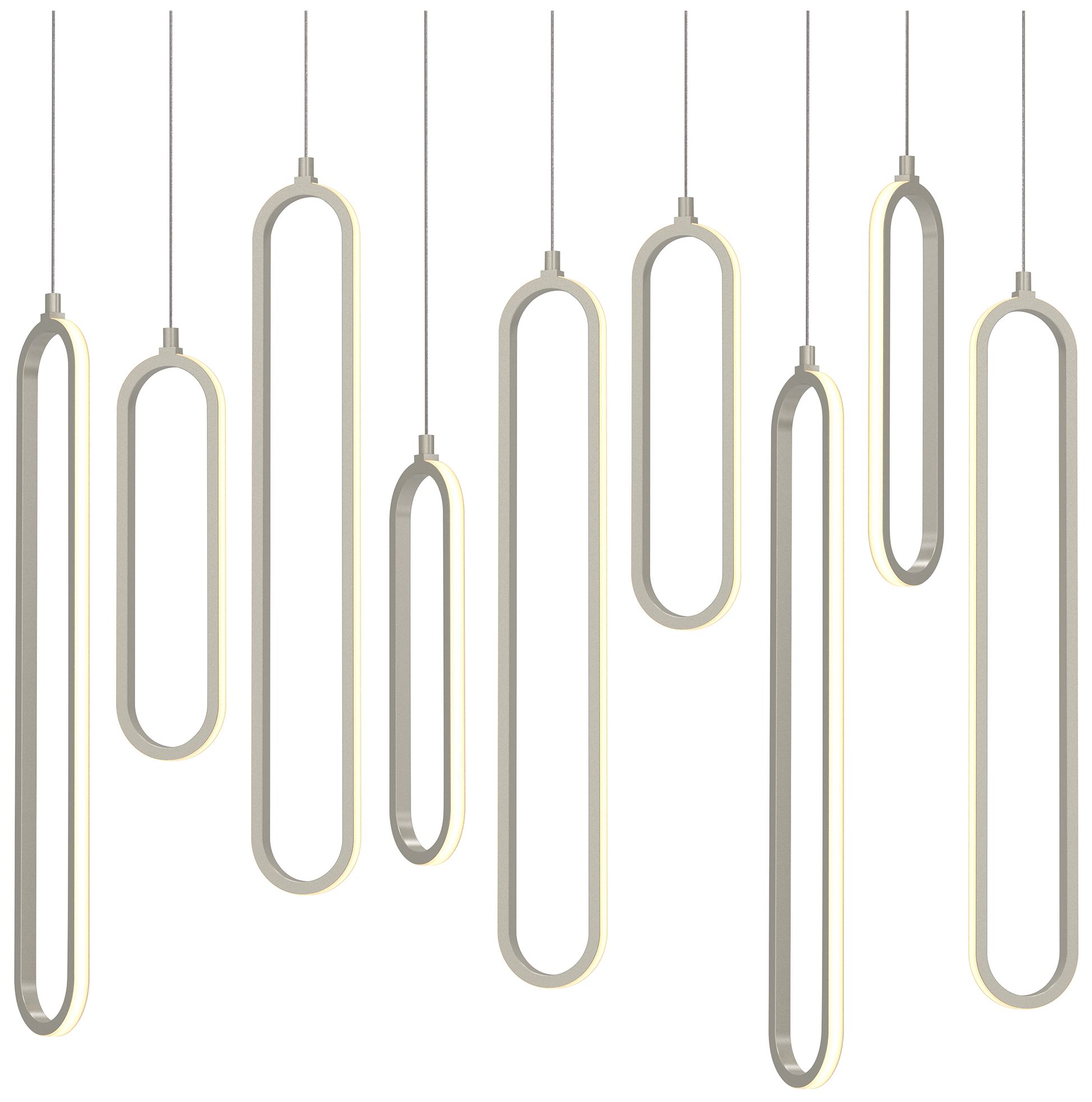 Sienna 4.75" Wide Painted Nickel LED Linear Pendant - Made to Order