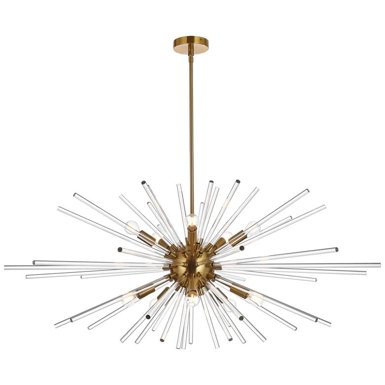Image 1 Sienna 42" Crystal Rod Pendant In Gold