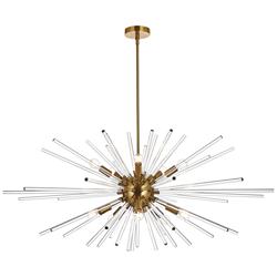 Sienna 42" Crystal Rod Pendant In Gold