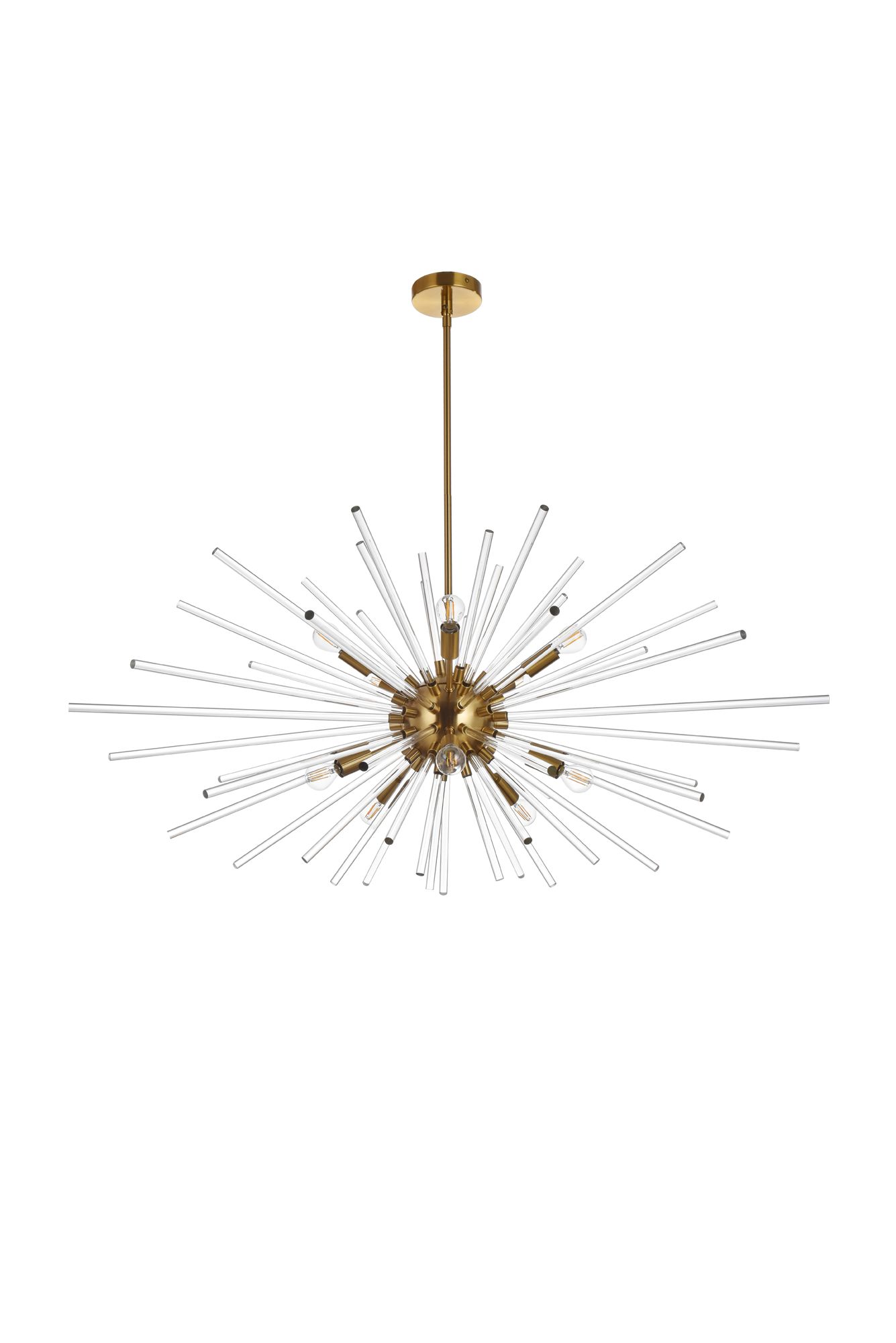 Sienna 42" Crystal Rod Pendant In Gold