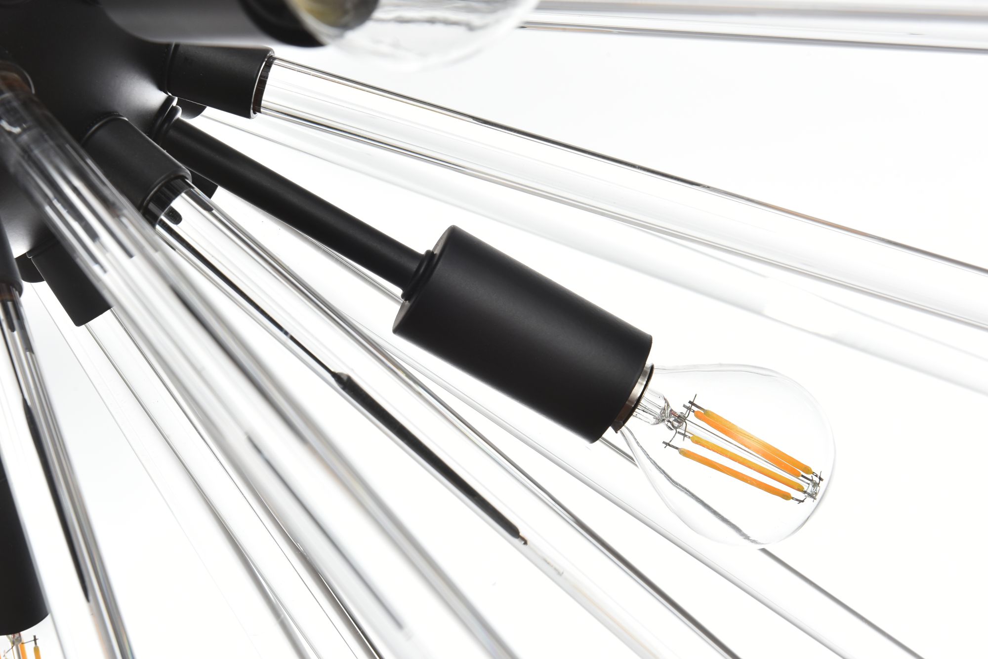 Sienna 42" Wide Black 10-Light Sputnik Pendant in scene