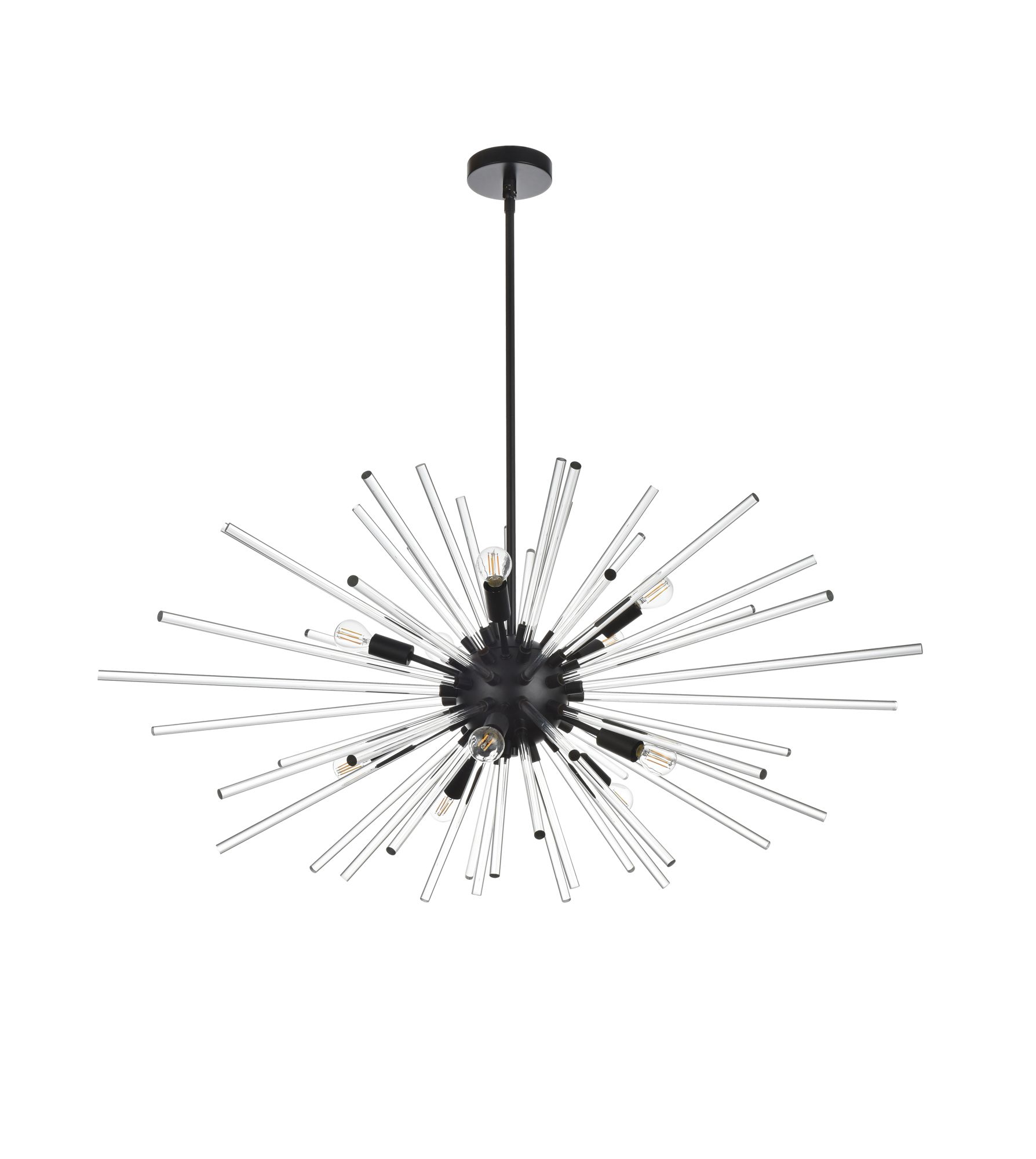 Sienna 42" Wide Black 10-Light Sputnik Pendant in scene