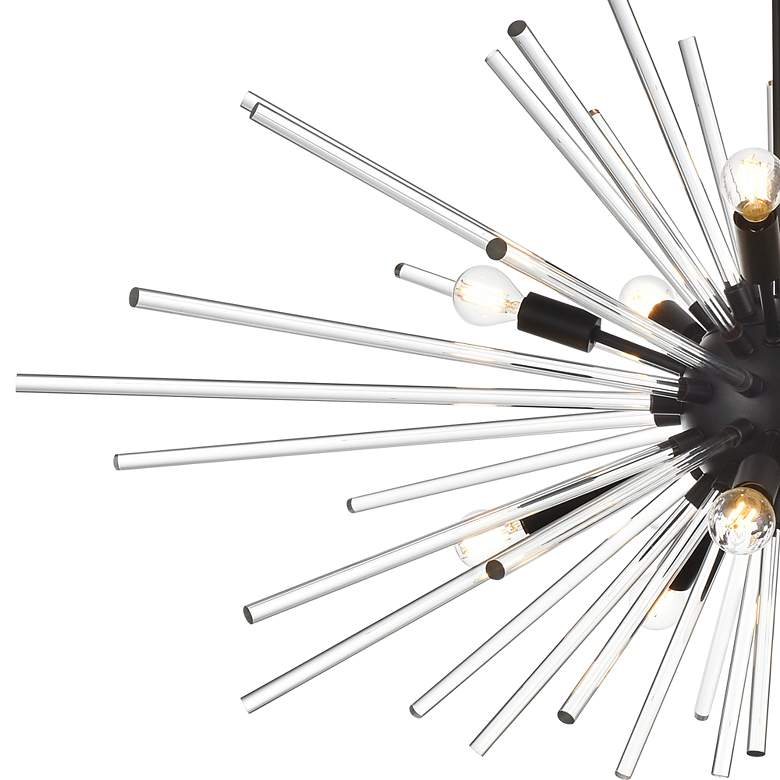 Image 4 Sienna 46 inch Crystal Rod Pendant In Black more views