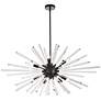 3_Sienna 46"W Black Metal Clear Glass 10-Light Sputnik Pendant
