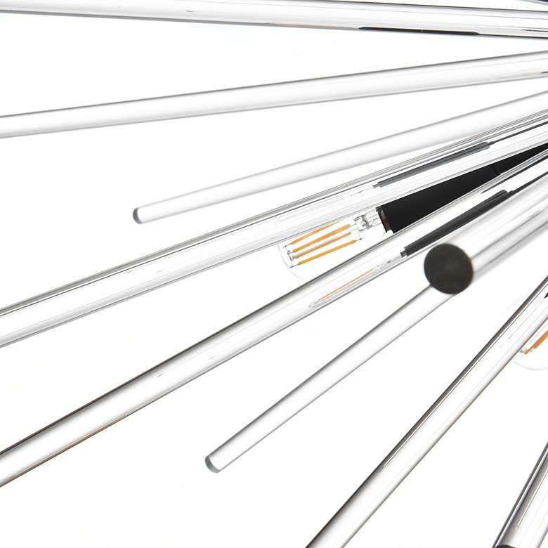 Image 6 Sienna 46"W Black Metal Clear Glass 10-Light Sputnik Pendant more views