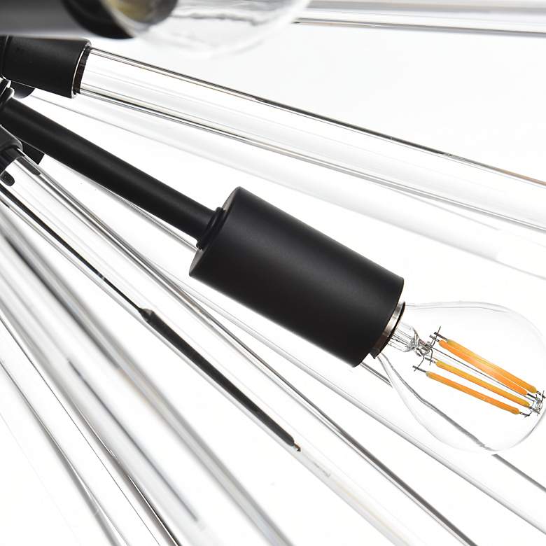 Image 7 Sienna 46"W Black Metal Clear Glass 10-Light Sputnik Pendant more views