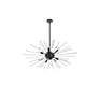 Sienna 46"W Black Metal Clear Glass 10-Light Sputnik Pendant in scene