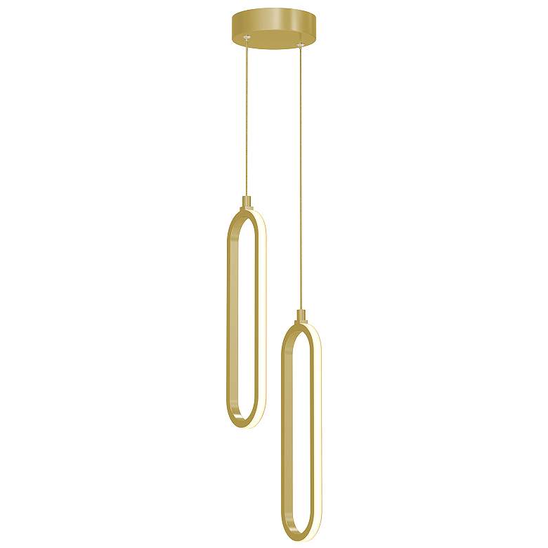 Image 1 Sienna 5" Wide 2-Light Gold LED Pendant