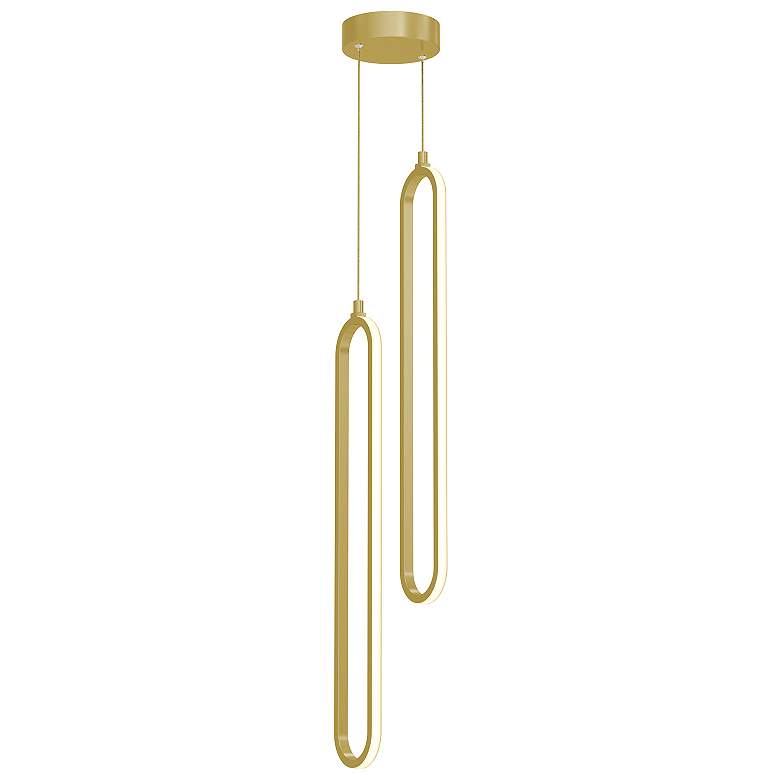 Image 1 Sienna 5" Wide 2-Light Gold LED Pendant