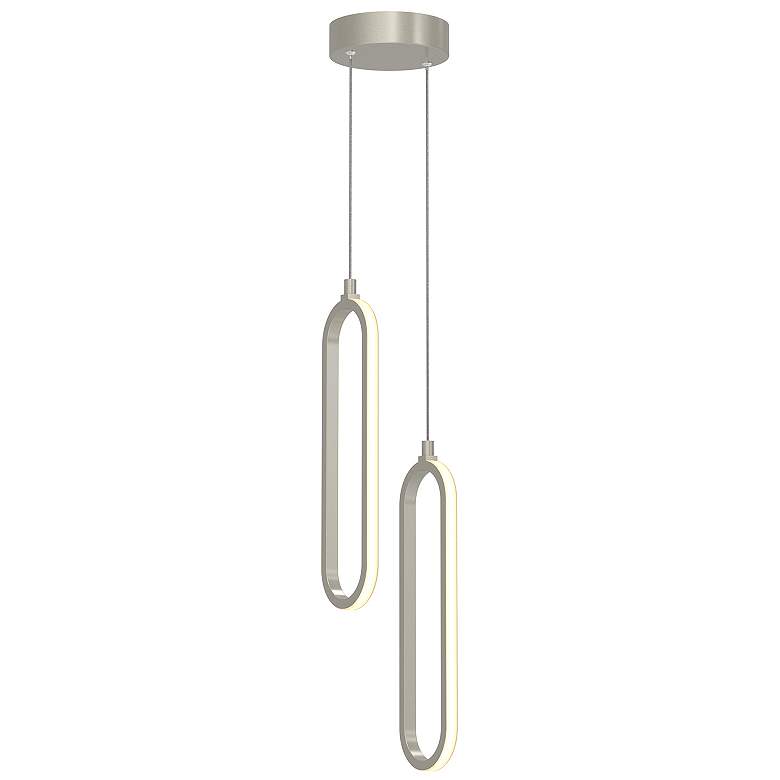 Image 1 Sienna 5" Wide 2-Light Painted Nickel LED Pendant