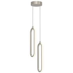 Sienna 5" Wide 2-Light Painted Nickel LED Pendant