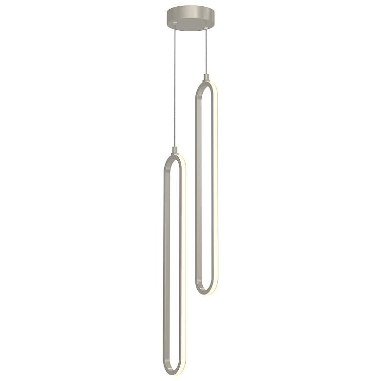Image 1 Sienna 5" Wide 2-Light Painted Nickel LED Pendant