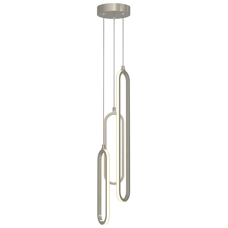 Image 1 Sienna 6" Wide 3-Light Painted Nickel LED Pendant