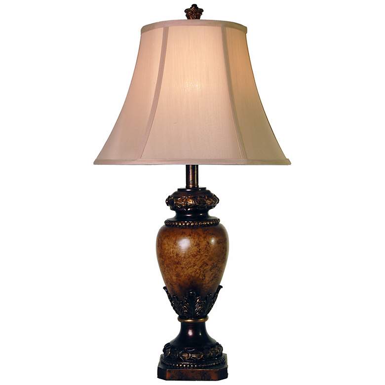Image 1 Sienna Antiqued Wood Urn Table Lamp