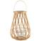 Sienna Bamboo Lantern with Handle - 9.5"Dia. x 13.5" - Beige