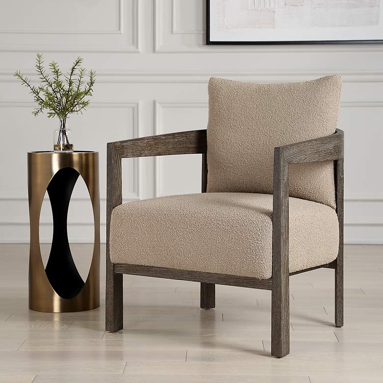 Image 3 Sienna Cocoa Wood Accent Chair more views