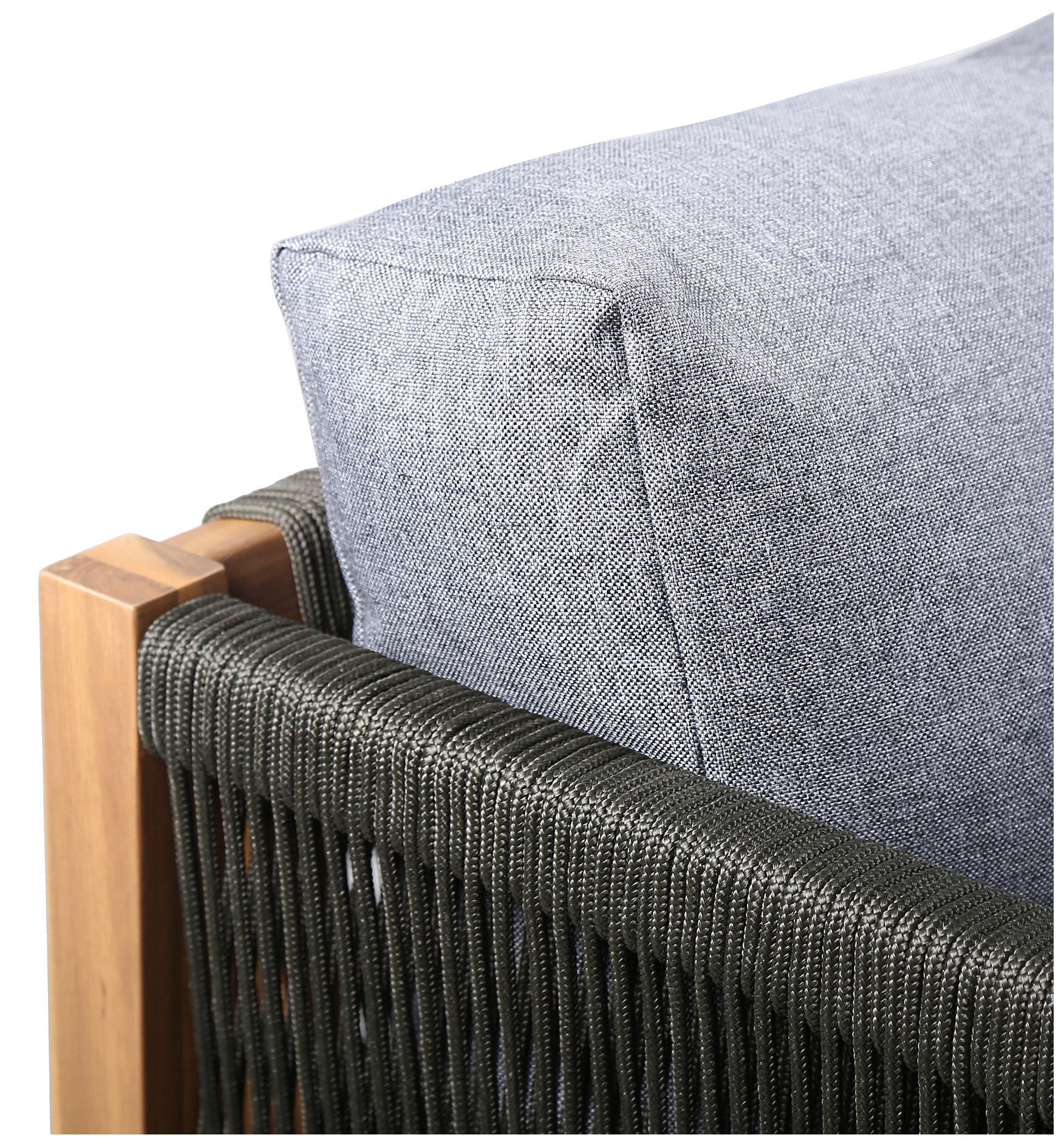 Image 6 Sienna Outdoor Eucalyptus Sofa in Teak Finish with Grey Cushions more views