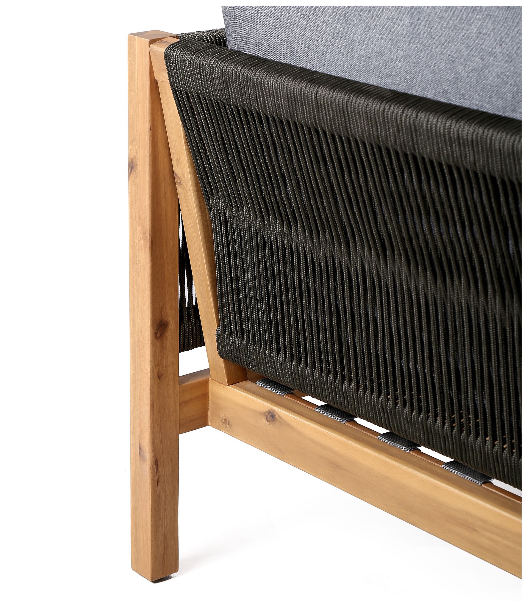 Image 7 Sienna Outdoor Eucalyptus Sofa in Teak Finish with Grey Cushions more views