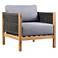 Sienna Outdoor Lounge Chair in Teak Finish with Cushion and Eucalyptus Wood