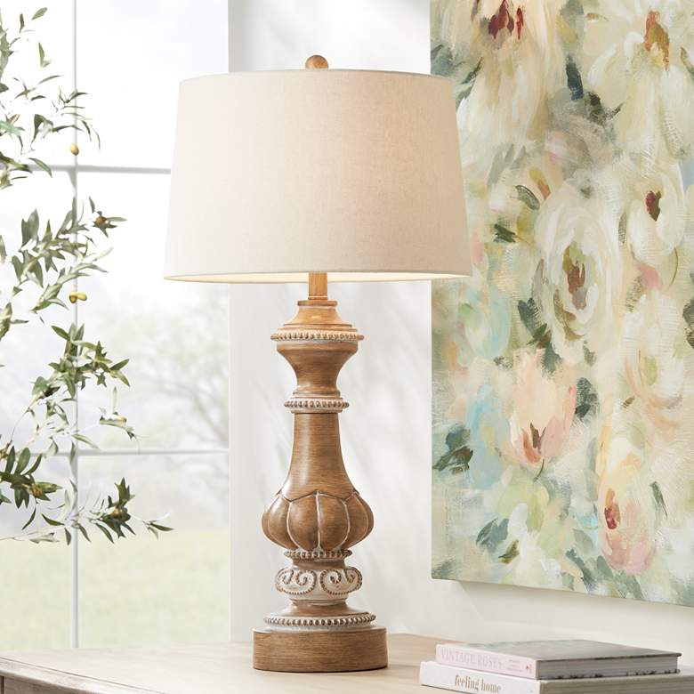 Image 1 Sienna Rustic Candlestick Table Lamp by Regency Hill