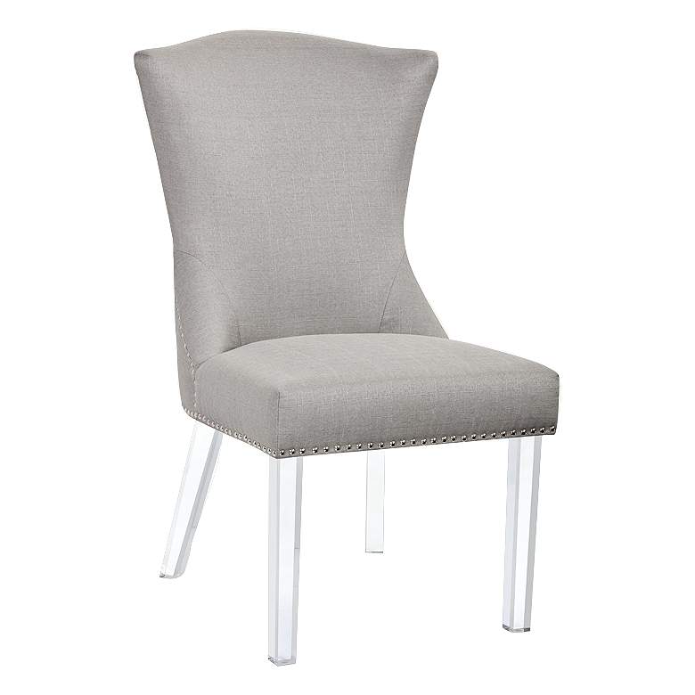 Image 1 Sienna Stone Gray Fabric and Acrylic Dining Chair