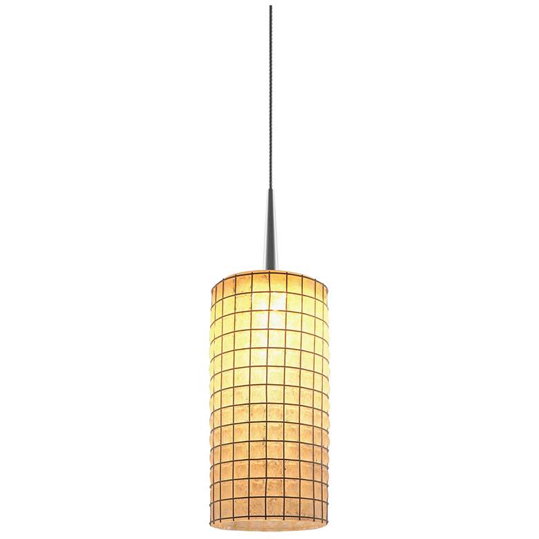 Image 1 Sierra 1 LED Pendant - Matte Chrome Finish - Amber with Wire Mesh