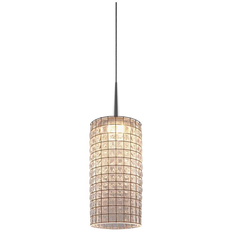 Image 1 Sierra 1 LED Pendant - Matte Chrome Finish - Clear with Wire Mesh
