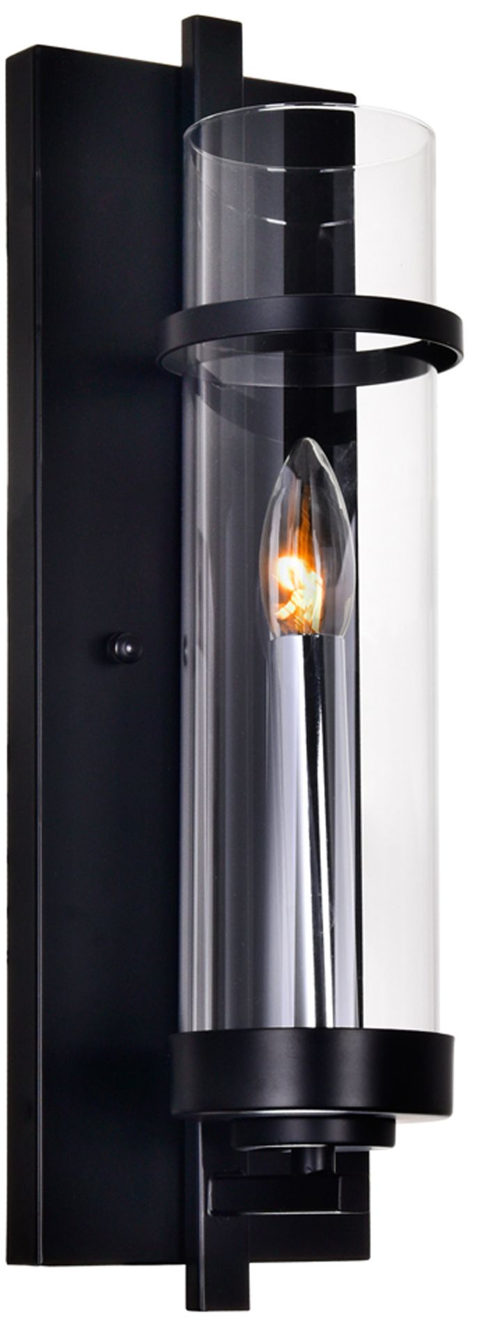 Sierra 1 Light 5in Black Wall Sconce