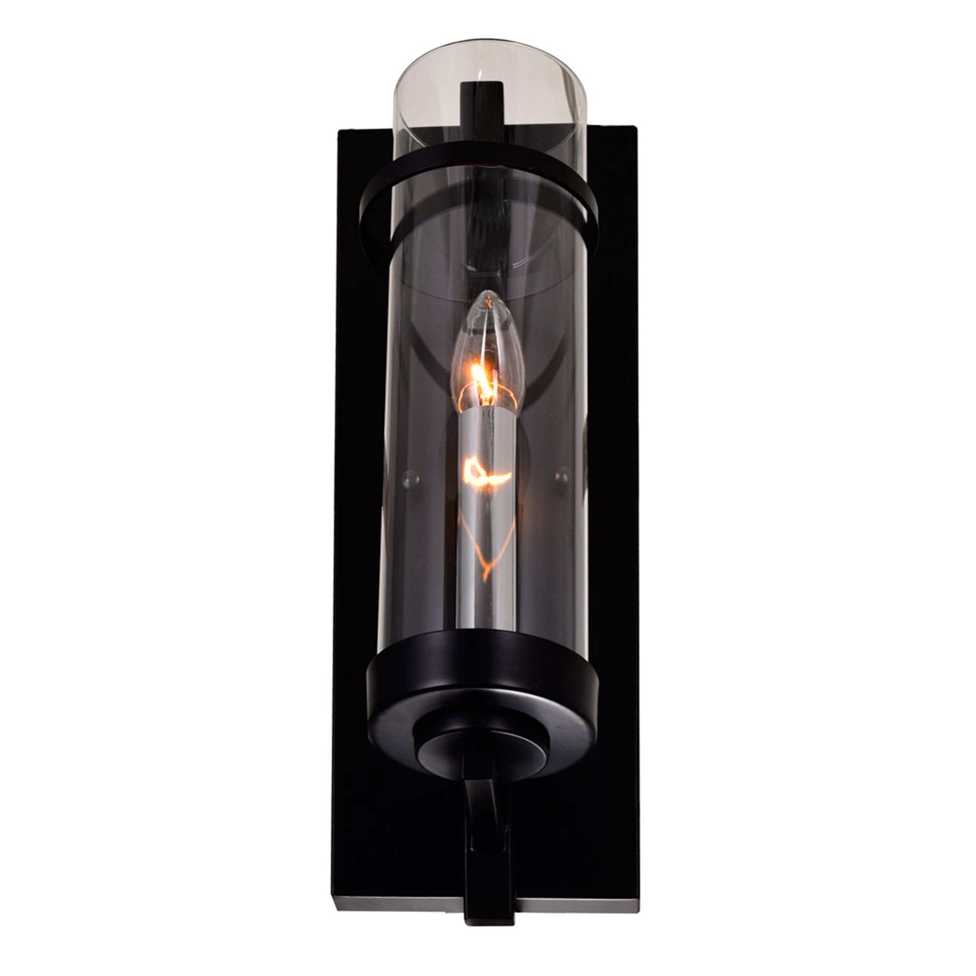 Image 2 Sierra 1 Light 5in Black Wall Sconce more views